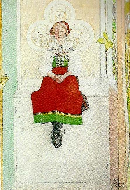 Carl Larsson lisbeth i sundbornsdrakt oil painting picture